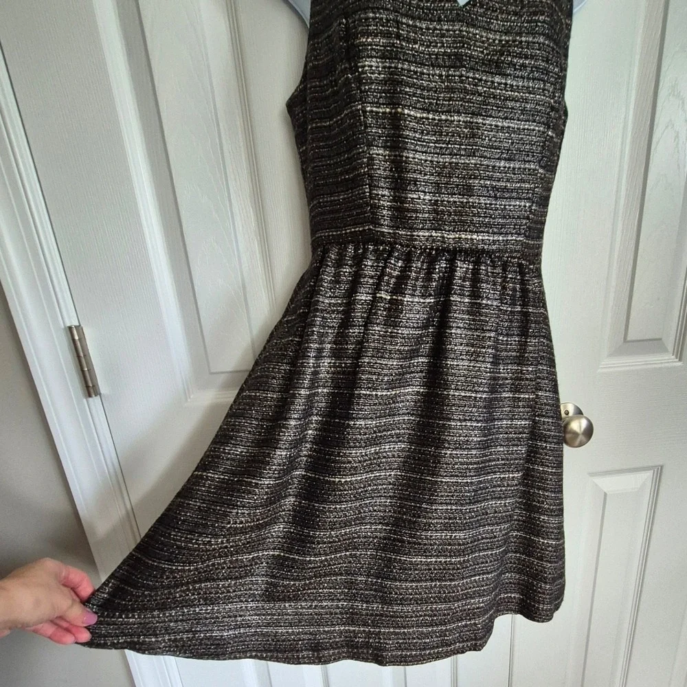 Anthropologie Moulinette Soeurs Glissade dress black metallic tweed size 6 - Picture 3 of 15